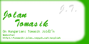 jolan tomasik business card